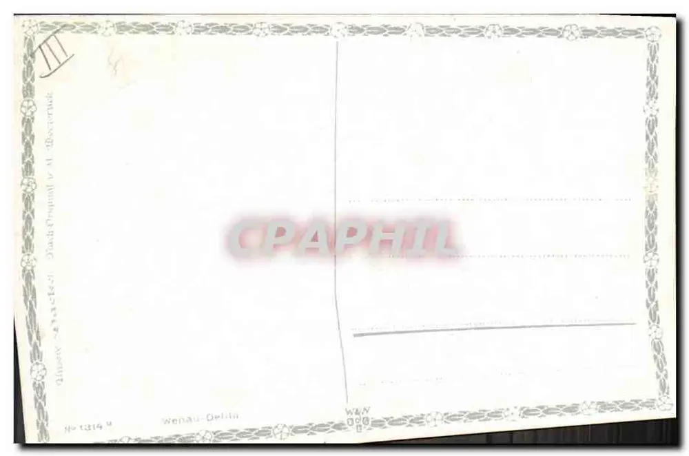 Três cães de caça — cena de jardim — editor Wenau-Delita, n° 1314 - Verso
