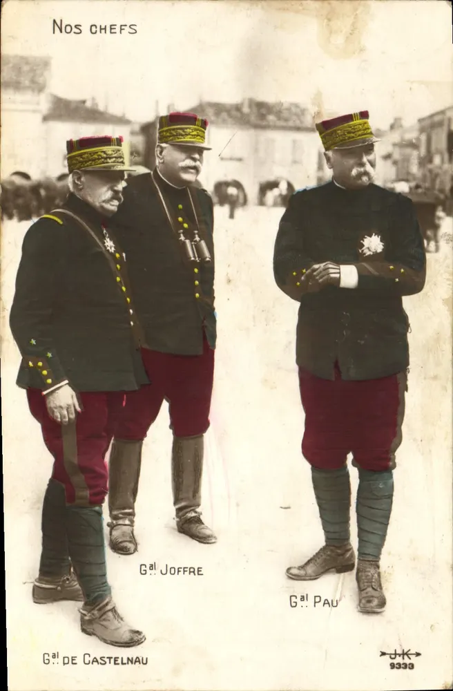 Unsere Führer — General Joffre, General Castelnau, General Pau — J.K. 9339 - Vorderseite