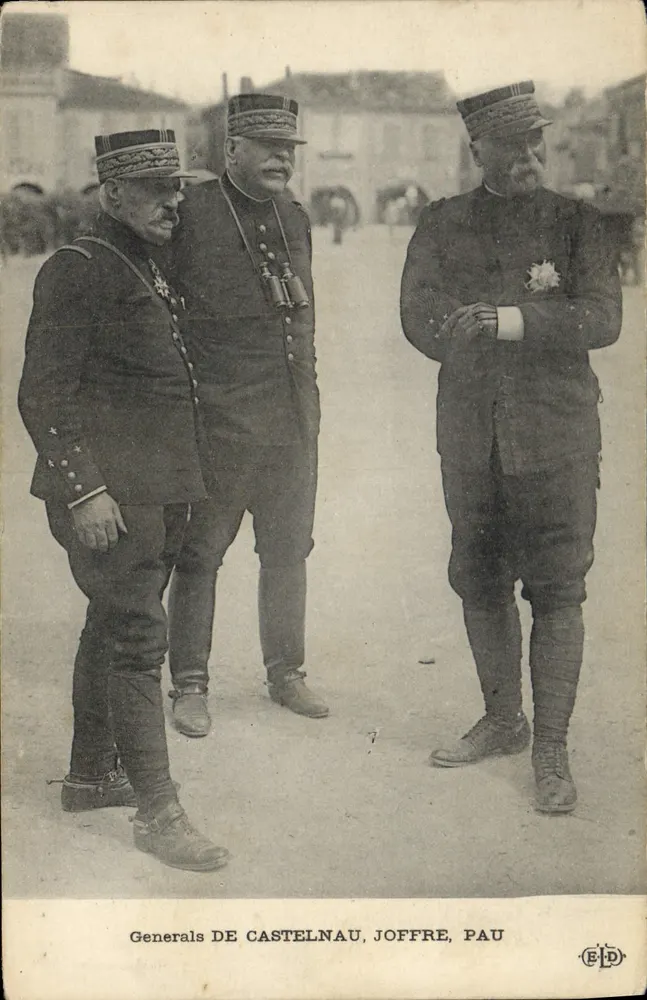 Generale de Castelnau, Joffre, Pau — Verlag E.P.D. n° 11 - Vorderseite