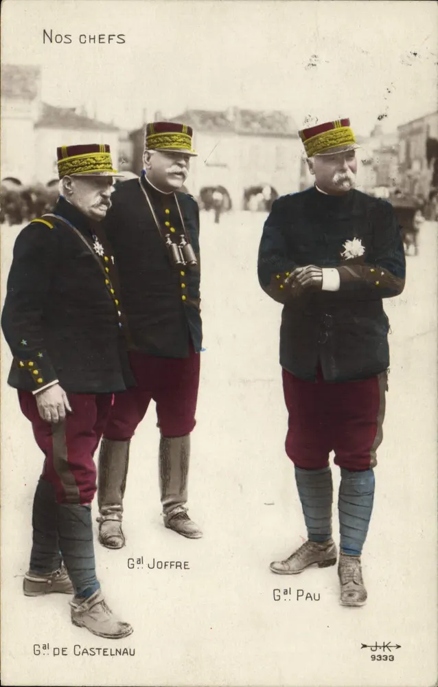 Unsere Generale — General de Castelnau, General Joffre, General Pau — J.K. 9339 - Vorderseite