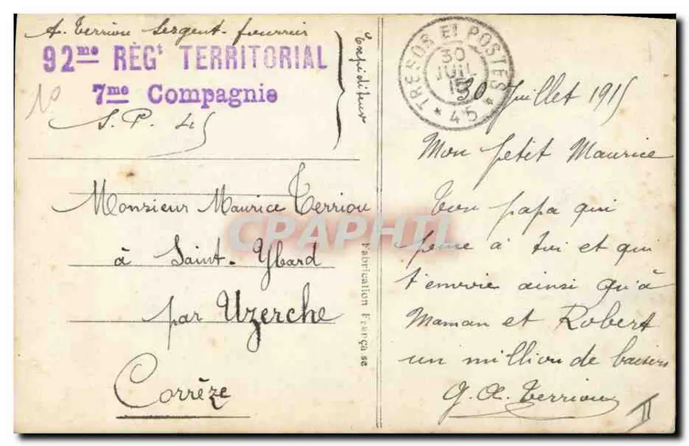 O Geral Joffre — retrato militar — A.G. n°119 - Verso