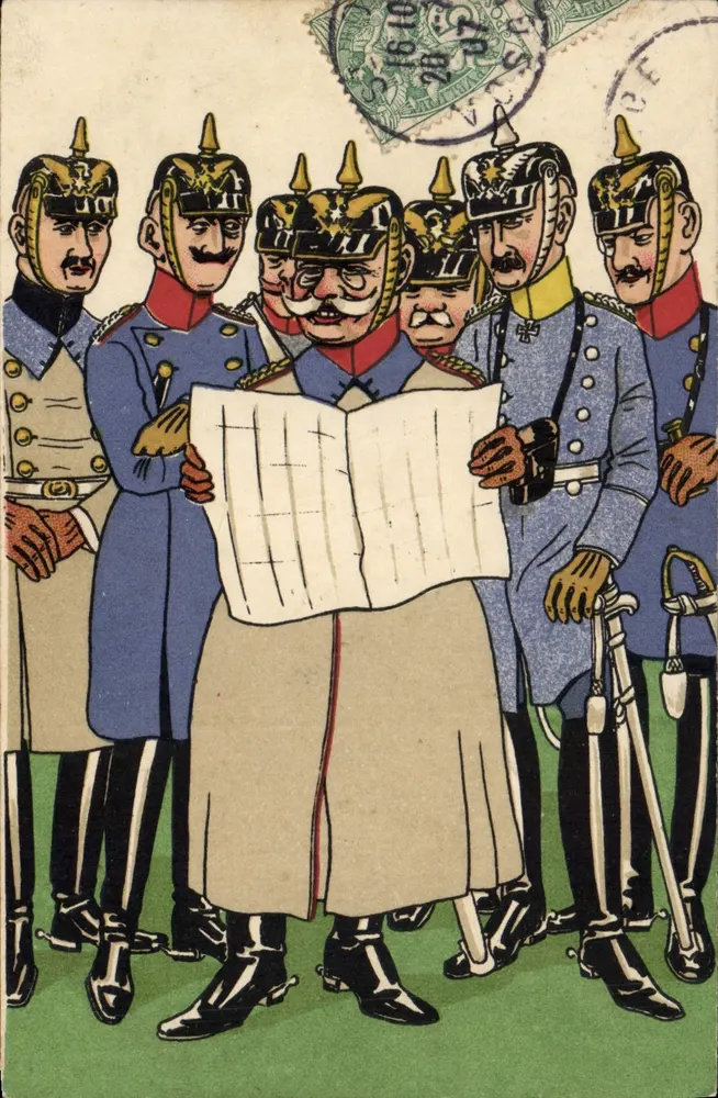 Geral em uniforme — estudo de grupo — editor não visível - Frente