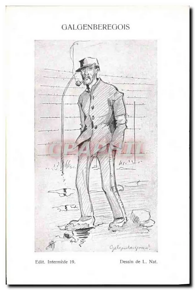 Soldado em uniforme — caricatura — Edit. Intermède 19, desenho de L. Nat. - Frente