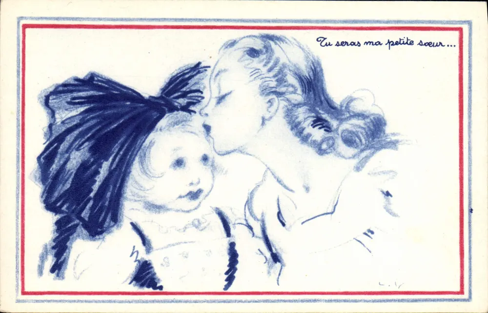 Irmã — Tu serás minha pequena irmã... — Comité Nacional da Criança, Paris - Frente