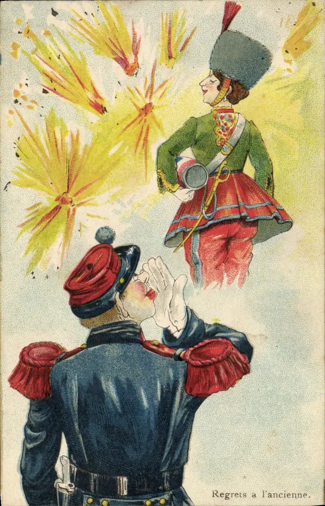 Soldaten in alten Uniformen — Regrets à l'ancienne — Verleger nicht sichtbar - Vorderseite