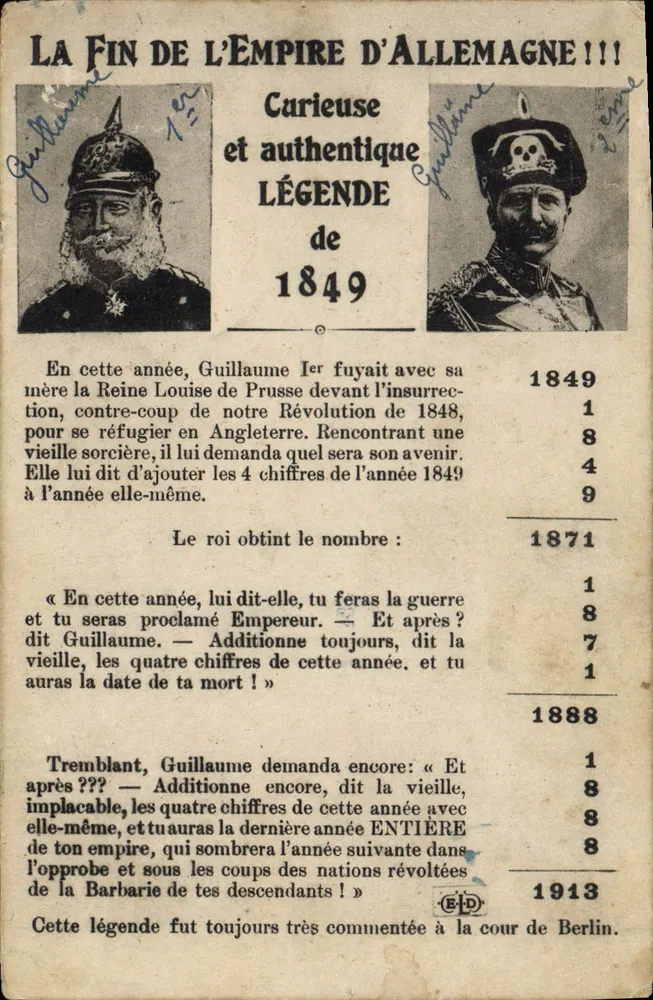 La Fin de l'Empire d'Allemagne — légende de 1849 — éditeur ELD - Vorderseite