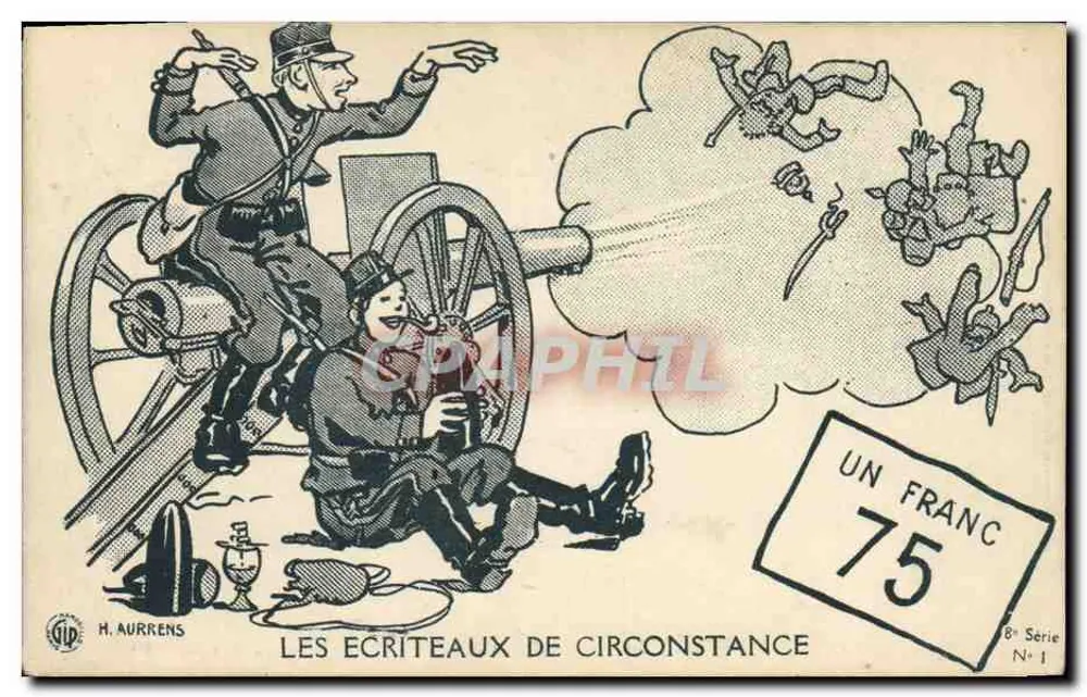 Soldaten und Geister — Les Écritureaux de Circonstance — H. Aurrens, 8. Serie N°1 - Vorderseite