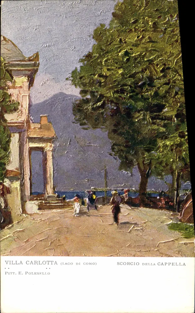 Villa Carlotta (Lago di Como) — vista da capela — Pitt. E. Polesello - Frente