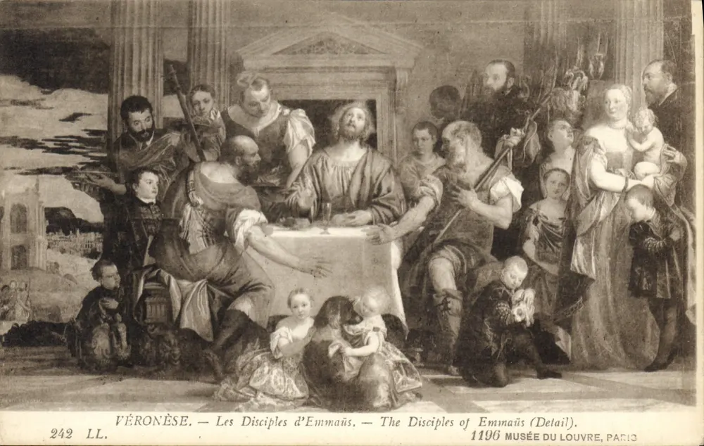 Véronèse — Os Discípulos de Emaús — detalhe — Museu do Louvre, Paris - Frente