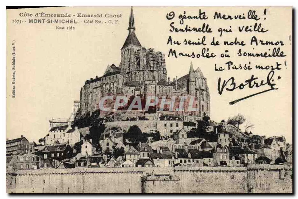 Mont-Saint-Michel — Vista Leste — Edição Guérin, St-Male (1907) - Frente