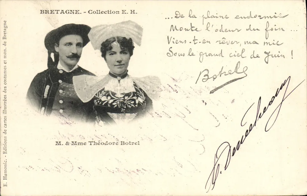 Bretanha — Coleção E. H. — M. & Mme Théodore Botrel - Frente