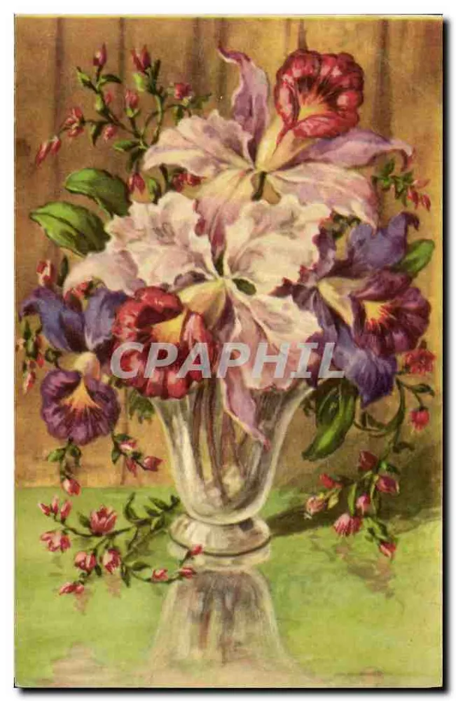 Arranjo de flores — ilustração — editor desconhecido - Frente