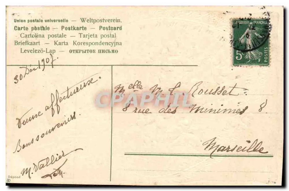Mata de violetas — Boas Festas — editor desconhecido, número de série não visível - Verso