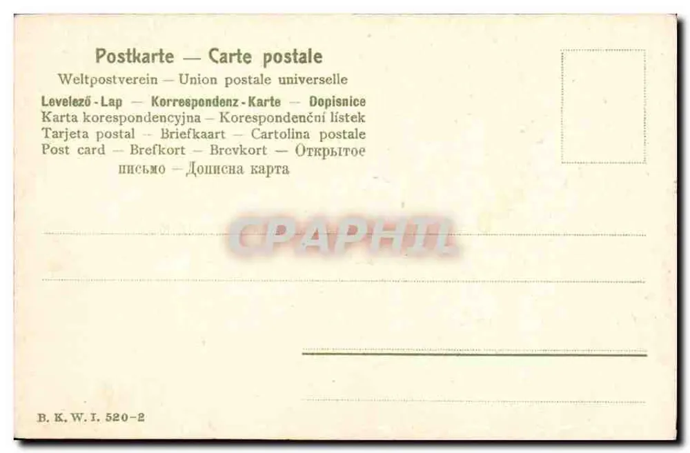 Bukiet kwiatów — Szczęśliwego dnia — B. K. W. I. 520-2 - Rewers
