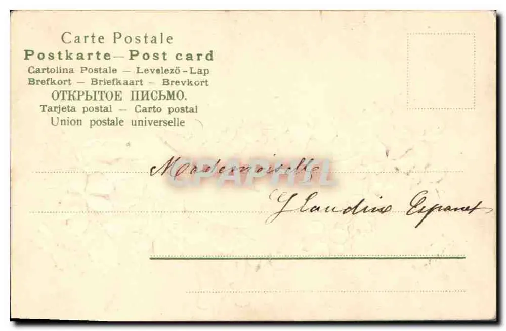 Flores de violetas e de muguet — Carta postal de vœux — K.F. Éditeurs, Paris - Verso