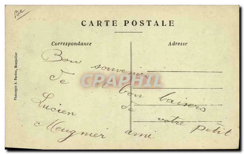 CETTE — Joute — Fototypia A. Bardou, Montpellier - Rewers