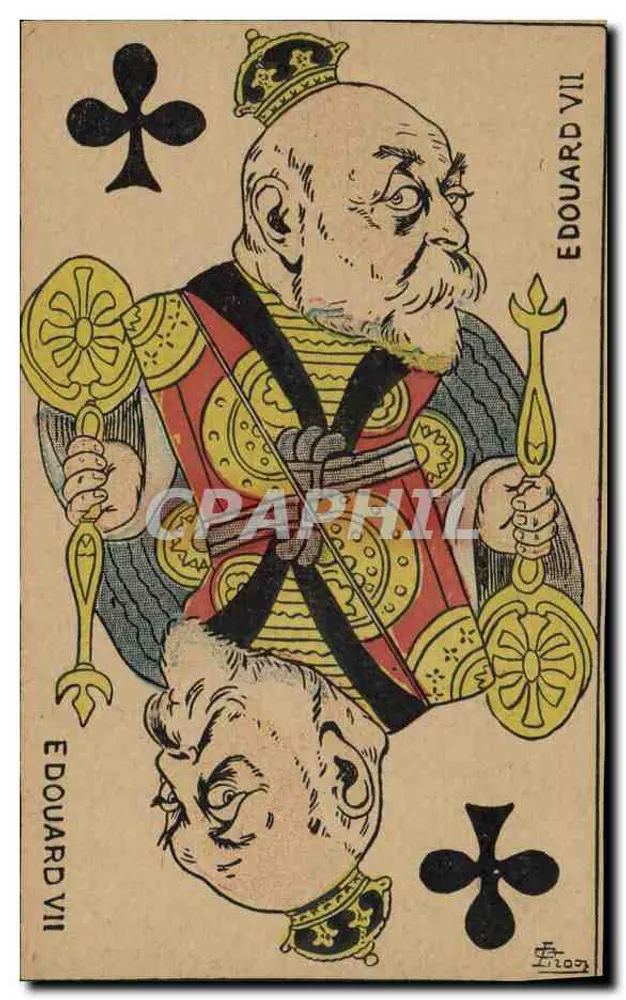 Edouard VII — Rei da Inglaterra — carta postal caricatural - Frente