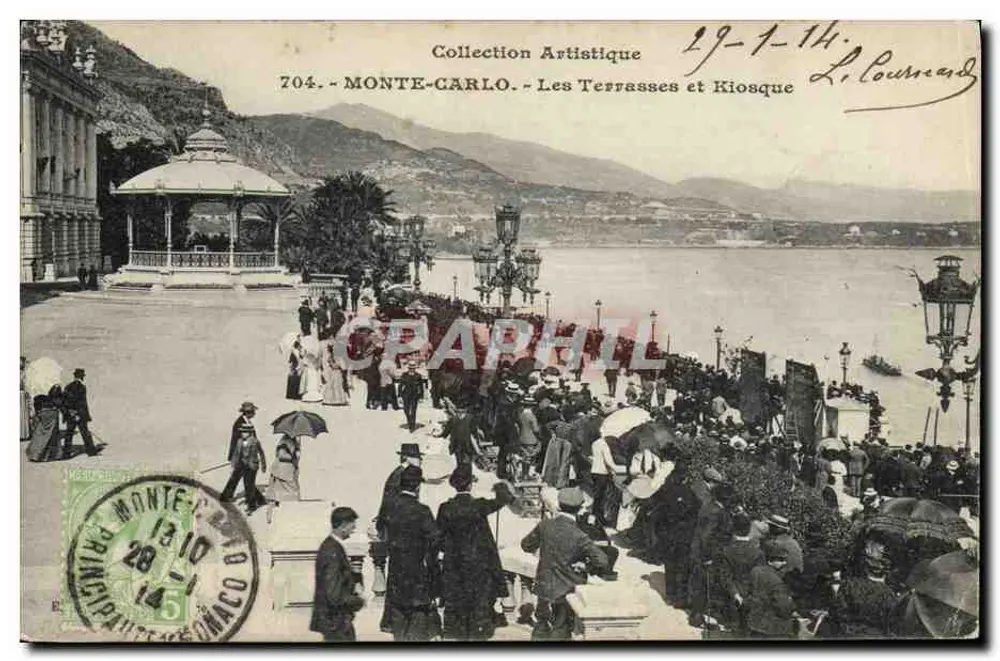 Monte-Carlo — As Terrasses e Kiosque — Coleção Artística, n° 704 - Frente