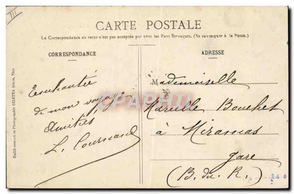 Monte-Carlo — As Terrasses e Kiosque — Coleção Artística, n° 704 - Verso