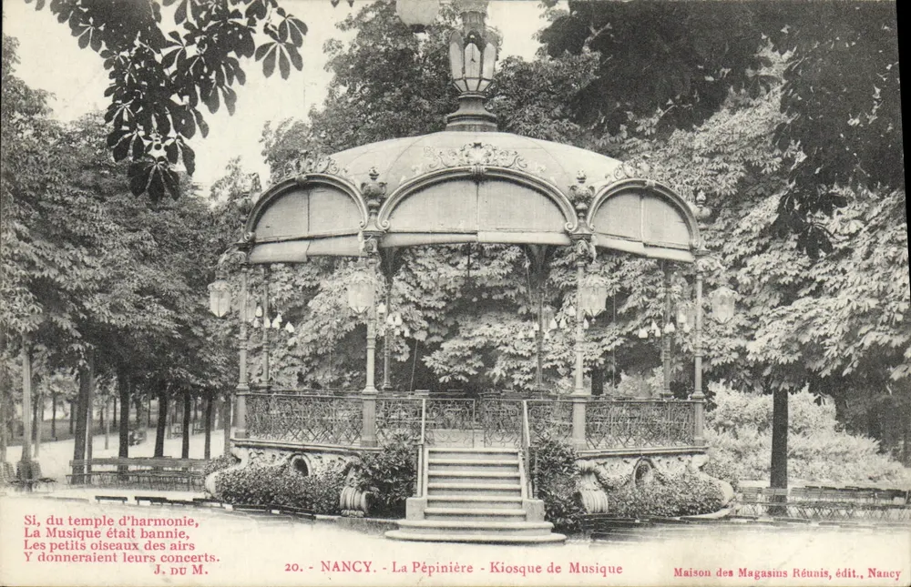 NANCY - Die Gärtnerei - Musikkiosk — Maison des Magasins Réunis, Verlag, Nancy - Vorderseite
