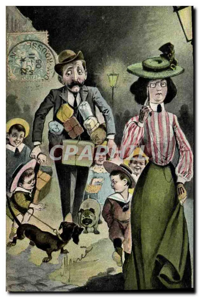 Familie auf Reise — Verlag R. F. Éditeurs, Paris, Serie 1018 - Vorderseite