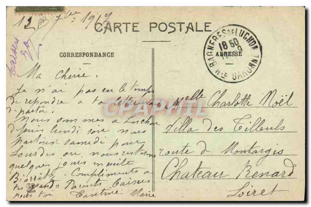 Die Pyrenäen (2. Serie) — Pyrenäische Hunde. Eine interessante Familie — Phototype Labouchi Férel, Oulouse, Nr. 1022 - Rückseite