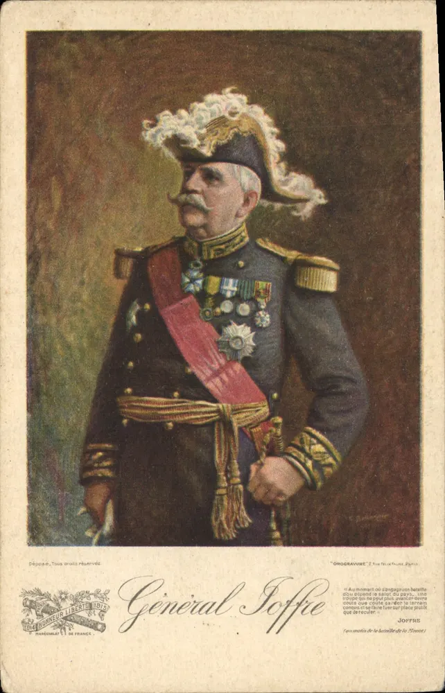 Geral Joffre — Retrato em uniforme — Imp. "Orogravure" Paris - Frente