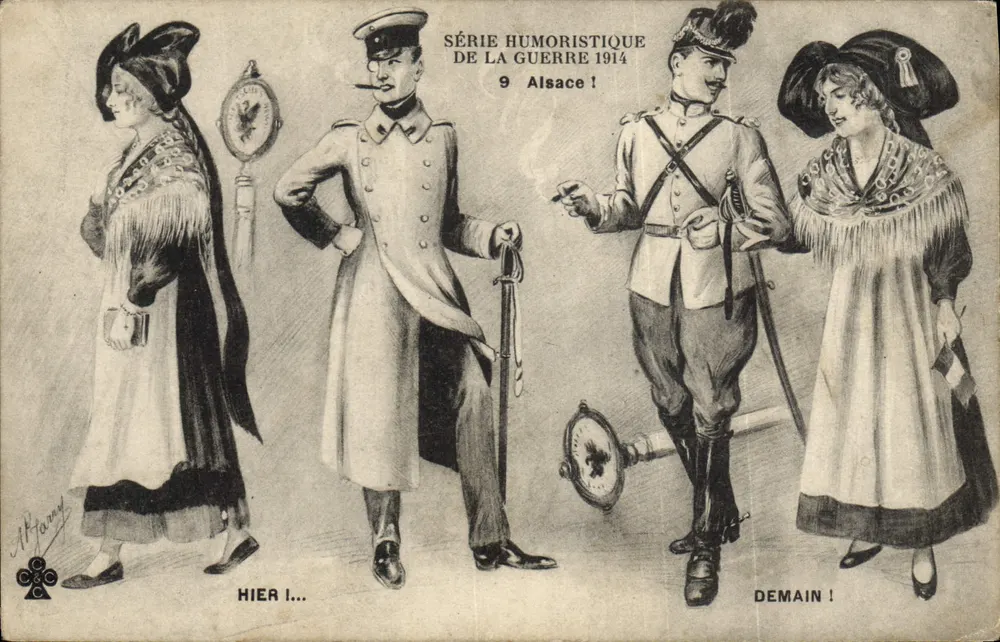 Série humorística da guerra 1914 — Alsace ! — A. Fanny, n°9 - Frente