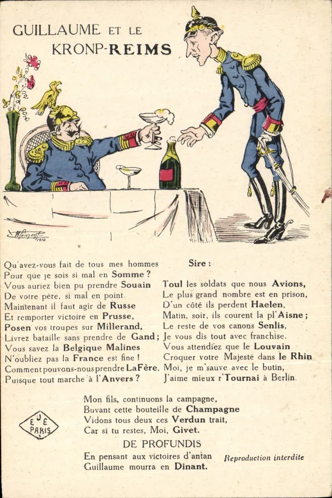 Guillaume und der Kronprinz — politische Karikatur — E. J. Paris, n° 106 - Vorderseite