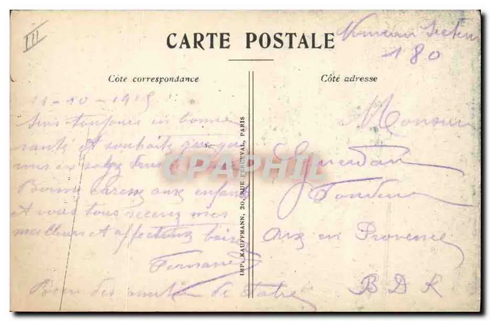 Le Cuisiot ! — Poema satírico sobre o cozinheiro de guerra — Série das Cartas-Sonetos ilustradas da guerra, N° 20, Edição Cigalia, Paris - Verso
