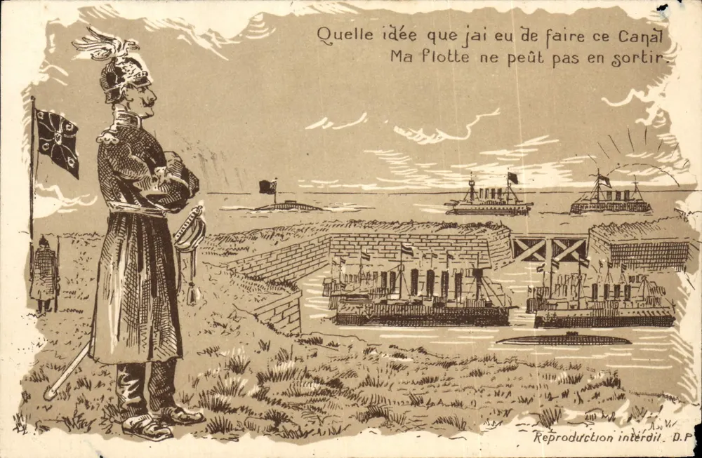 Canal de Suez — caricatura militar — D.P. (D. P.) - Frente