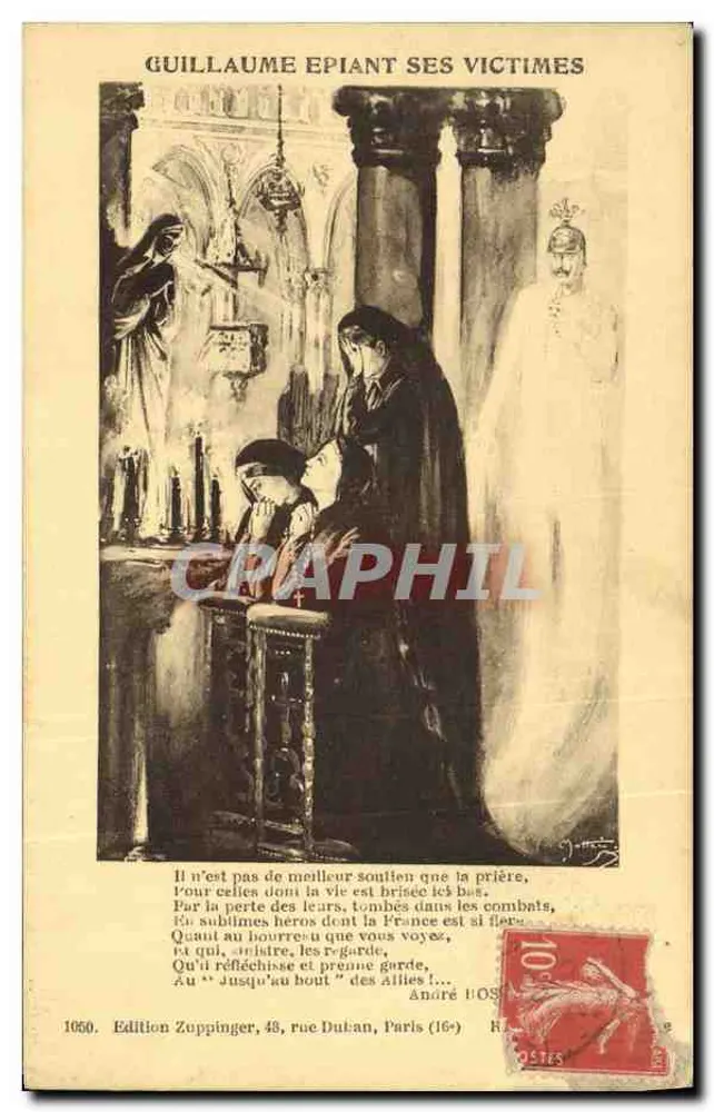 Guillaume beobachtete seine Opfer — Illustration des Krieges — Edition Zuppinger, Paris (16.) Nr. 1050 - Vorderseite