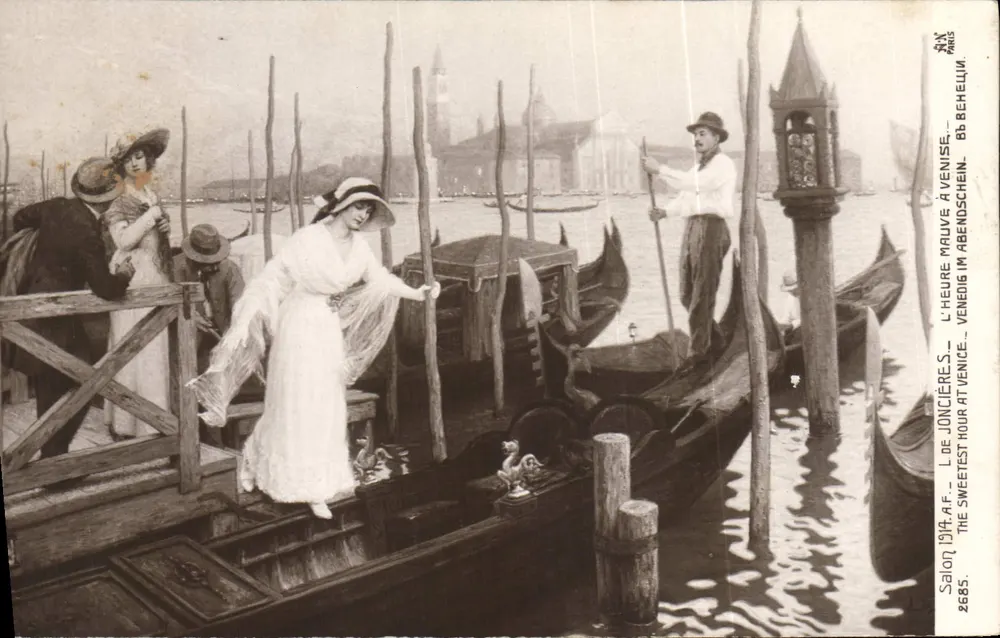 Zärtliche Stunde in Venedig — Die zärtlichste Stunde in Venedig — Salon 1914, n° 2685 — A. Noyor, Paris - Vorderseite