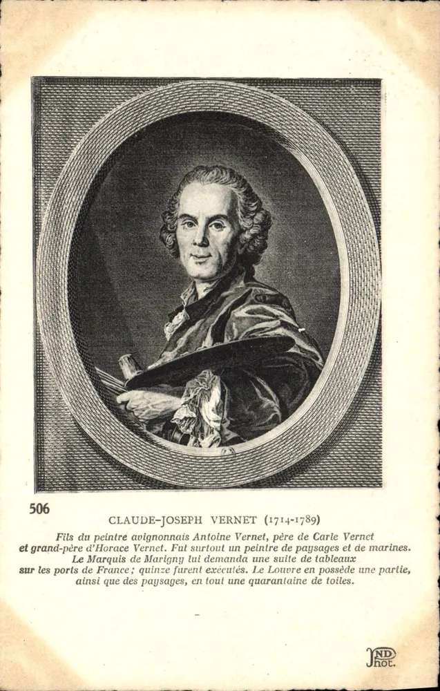 Claude-Joseph Vernet (1714-1789) — pintor de paisagens e marítimas — editor JND, n° 506 - Frente