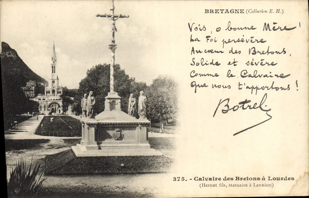 Calvário dos Bretões em Lourdes — Bretanha (Coleção E.H.) — Hernot filho, escultor em Lannion - Frente