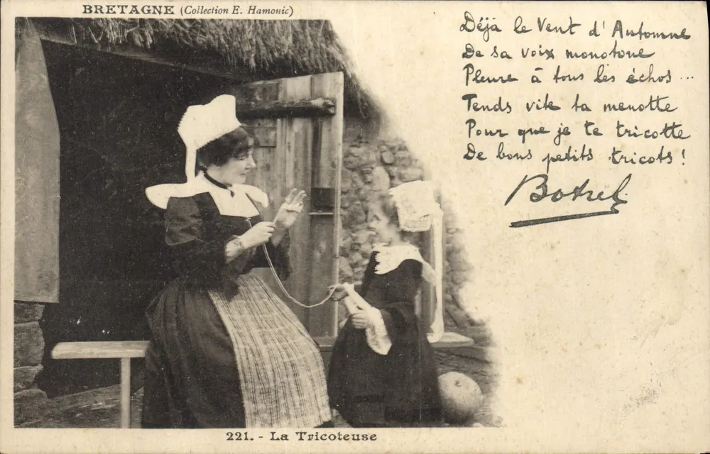 Bretanha — A Tricoteira — Coleção E. Hamonic, n° 221 - Frente