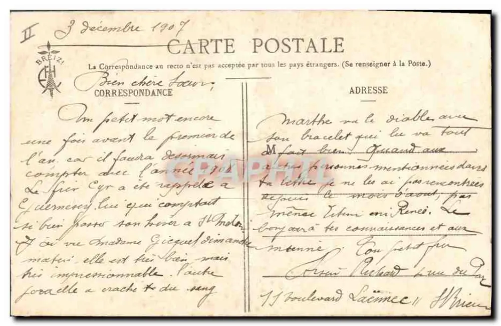 Le Petit Grégoire — As Canções de Botrel ilustradas por E. H. — n° 677 - Verso