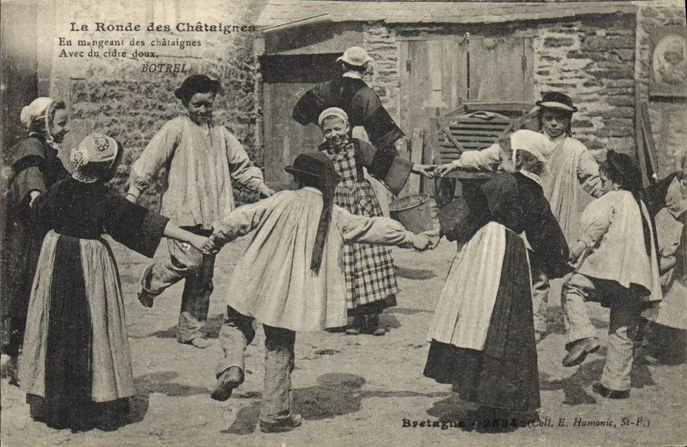La Ronde des Châtaignes — En mangeant des châtaignes avec du cidre doux — Éditeur BOTREL, n° 2534 - Frente