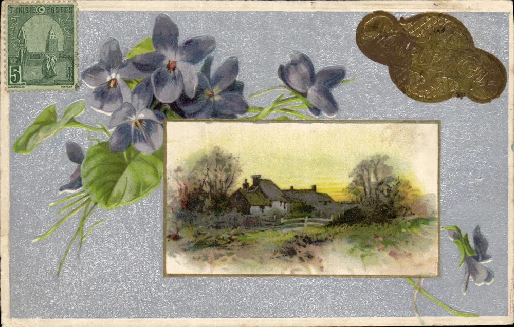 Violetas — decoração floral e paisagem rural — Tunisie Postes - Frente