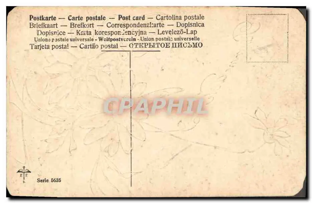 Flores — carta postal — Série 5635 - Verso
