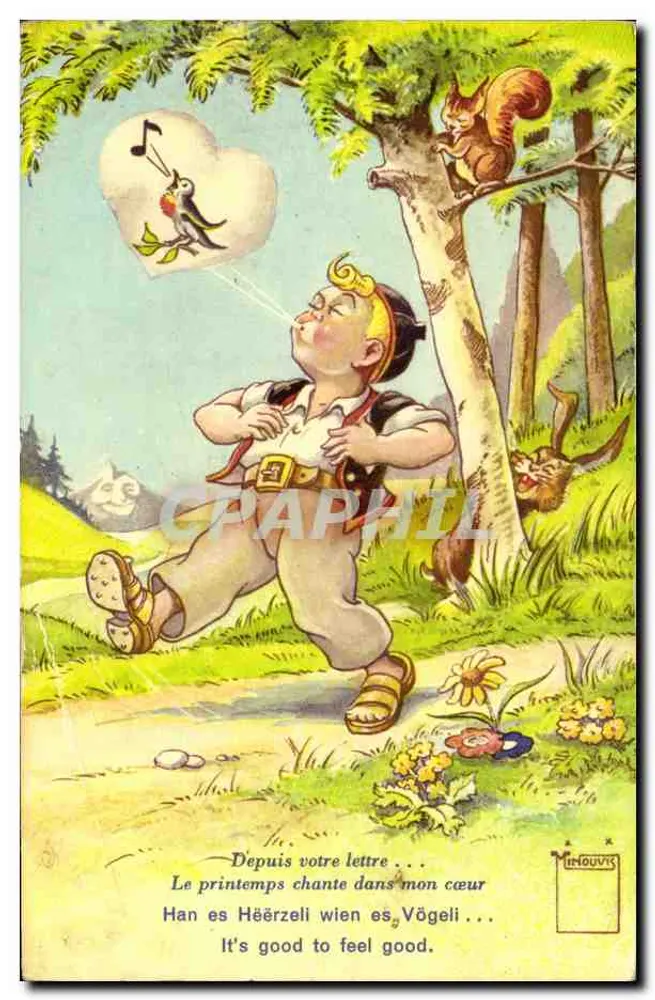 Der Frühling singt in meinem Herzen — Minouvis, Serie Nr. 86 - Vorderseite