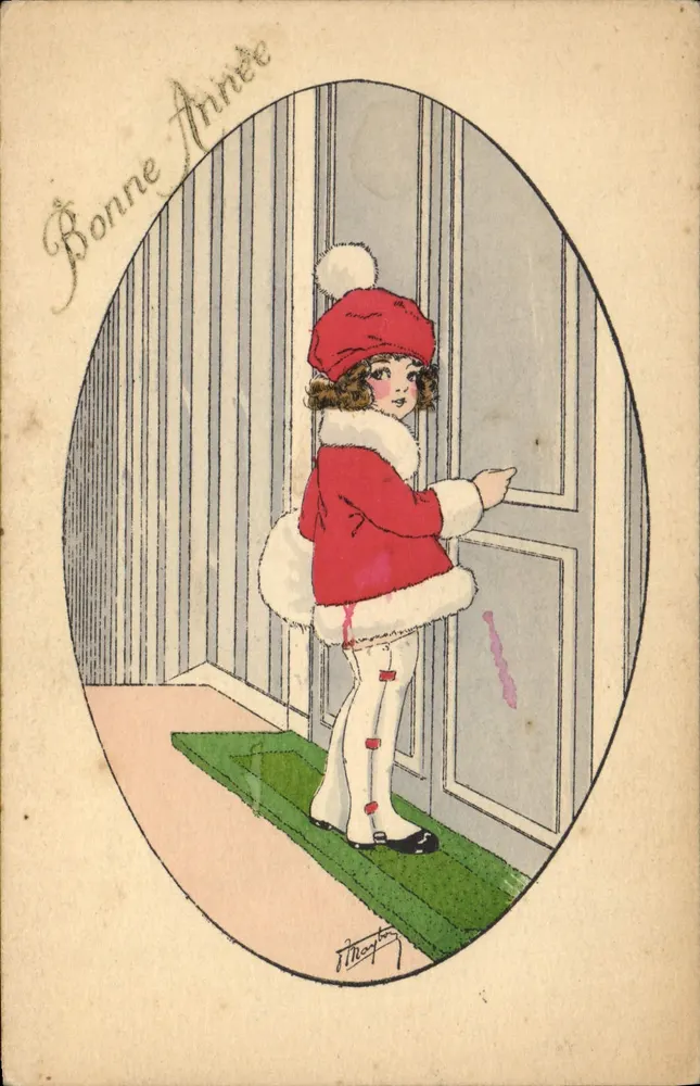 Mädchen im Weihnachtskostüm — Frohe Weihnachten — De Sanafey, Paris - Vorderseite