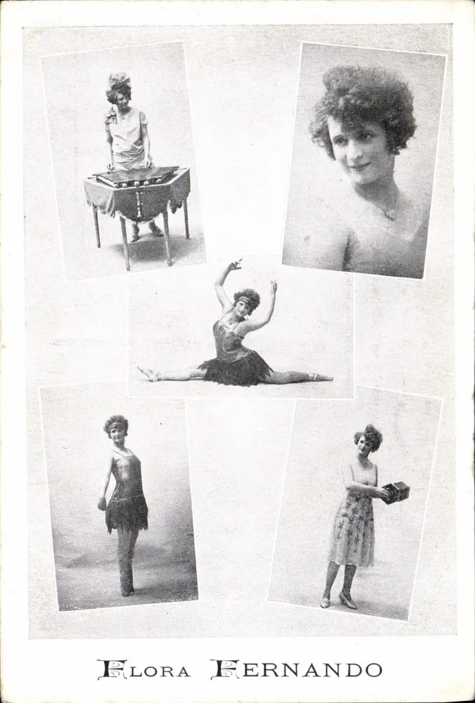 Flora Fernando — Dançarina e atriz — Carta postal publicitária - Frente