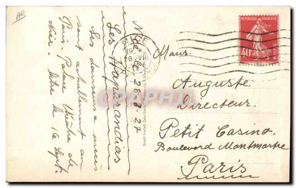 Les Haparandias — dançarinos — editor desconhecido, n° de série 10349 - Verso