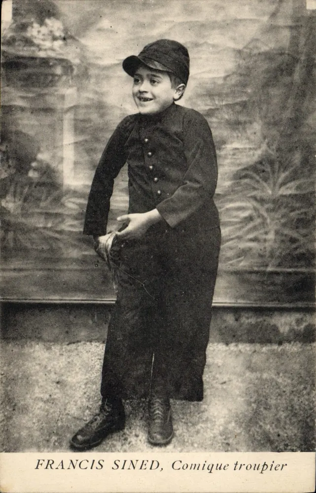 Francis Sinéd, Komödiantin — Portrait-Postkarte - Vorderseite