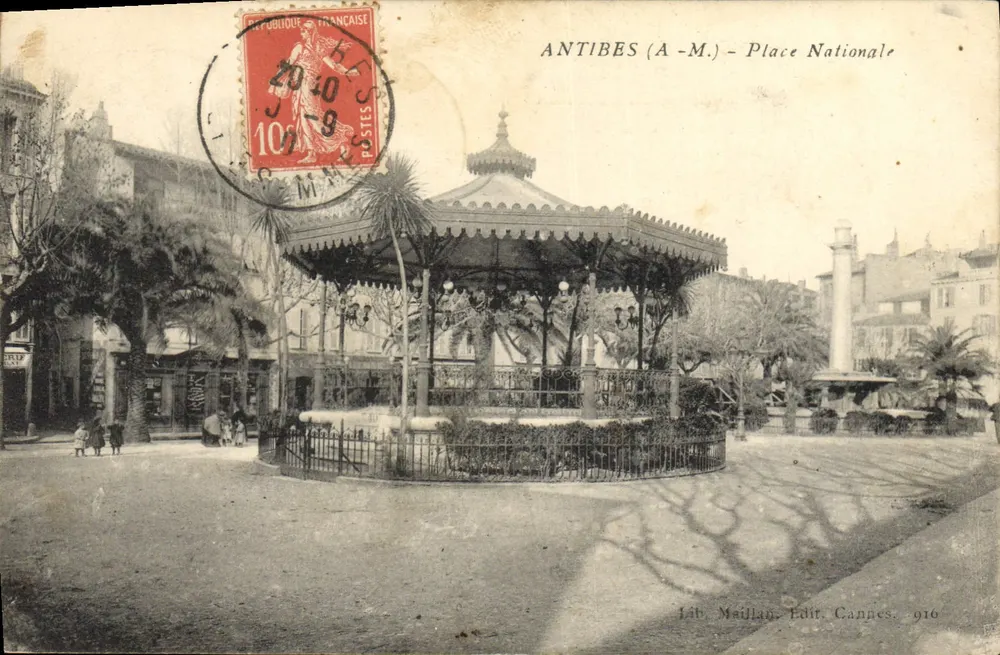 Antibes (A-M.) - Praça Nacional — editor Lab. Maillan, Cannes, n° 910 - Frente