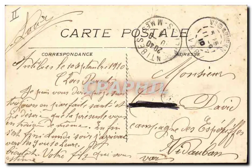 Antibes (A-M.) - Praça Nacional — editor Lab. Maillan, Cannes, n° 910 - Verso