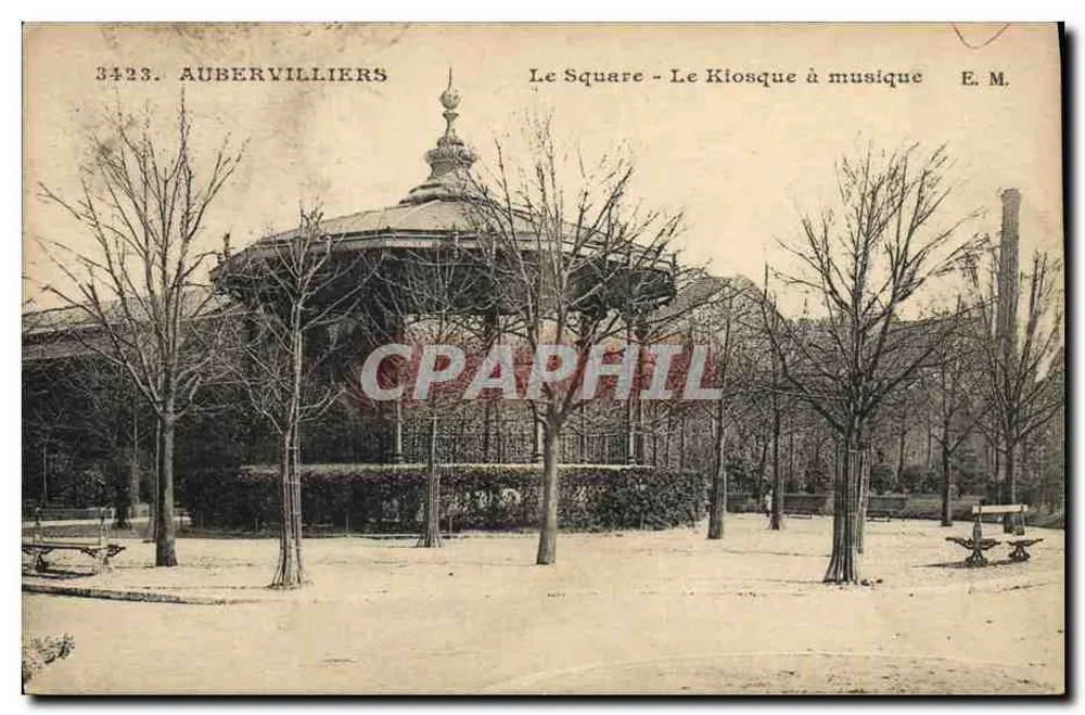Aubervilliers — Der Platz — Der Musikkiosk — E.M. n°3423 - Vorderseite