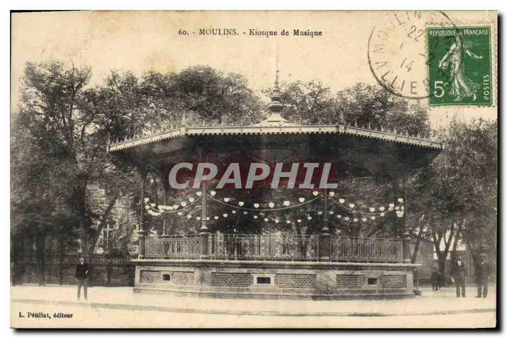 Moulin - Kiosque de Musique — éditeur L. Pétillat, n°60 - Frente