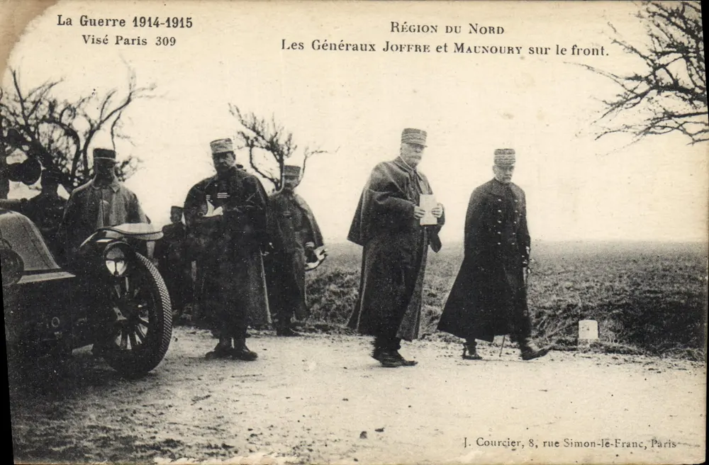 Generäle Joffre und Maunoury am Front — REGION DES NORDEN — J. Courcier, 8, rue Simon-Je-Franc, Paris - Vorderseite
